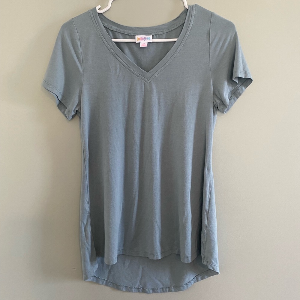 LulaRoe Women's Short Sleeve Tee Shirt | Size Small | Dusty Blue Shade - Picture 3 of 4